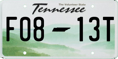 TN license plate F0813T