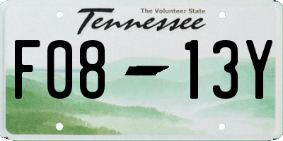 TN license plate F0813Y