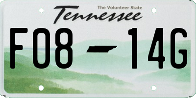 TN license plate F0814G
