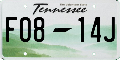 TN license plate F0814J
