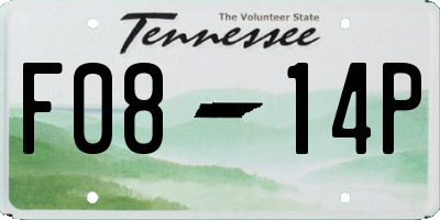 TN license plate F0814P