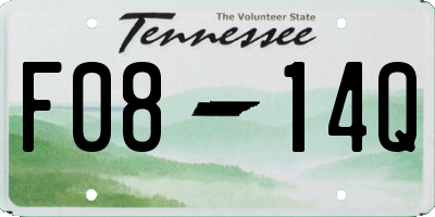 TN license plate F0814Q