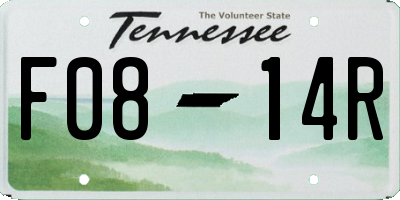 TN license plate F0814R