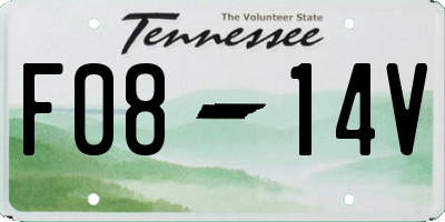TN license plate F0814V