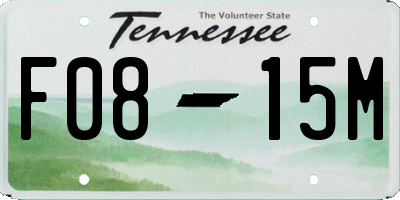 TN license plate F0815M