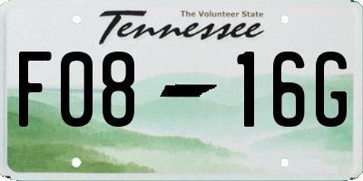 TN license plate F0816G