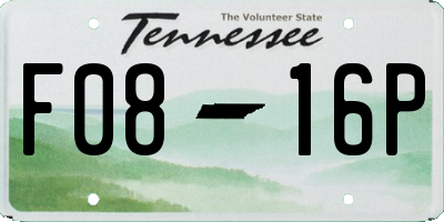 TN license plate F0816P