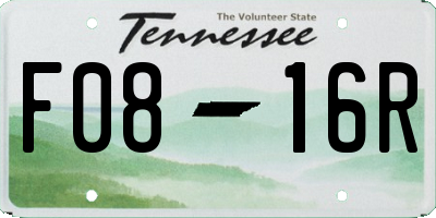 TN license plate F0816R