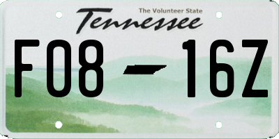 TN license plate F0816Z