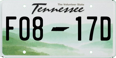 TN license plate F0817D