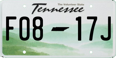 TN license plate F0817J