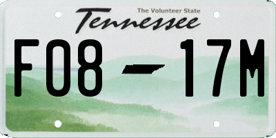 TN license plate F0817M