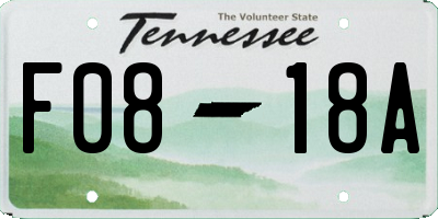 TN license plate F0818A