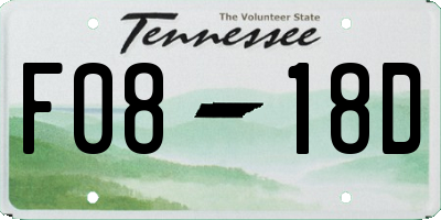 TN license plate F0818D