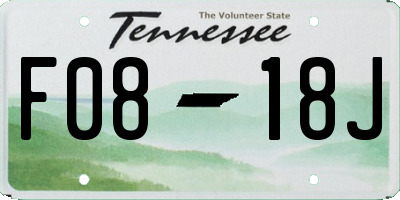 TN license plate F0818J