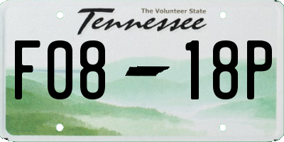 TN license plate F0818P