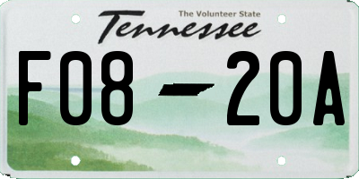TN license plate F0820A