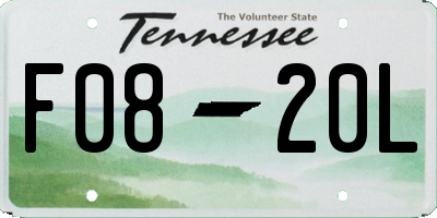 TN license plate F0820L