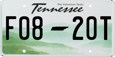 TN license plate F0820T