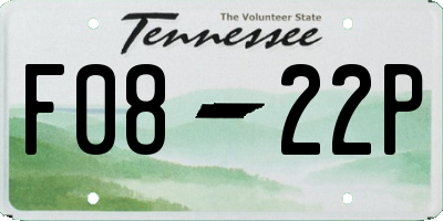 TN license plate F0822P
