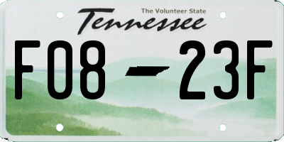 TN license plate F0823F