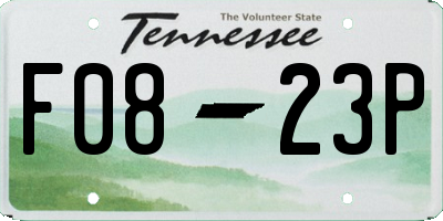 TN license plate F0823P