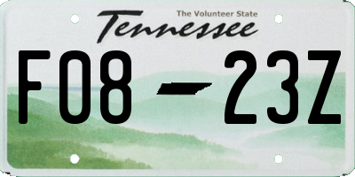 TN license plate F0823Z