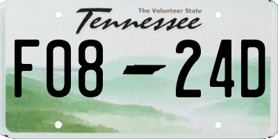 TN license plate F0824D