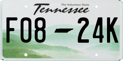 TN license plate F0824K