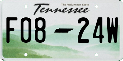 TN license plate F0824W