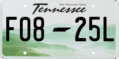 TN license plate F0825L