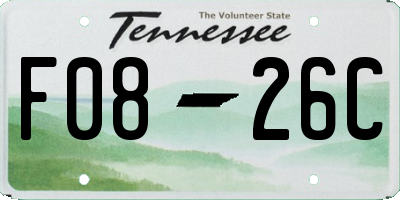 TN license plate F0826C