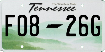 TN license plate F0826G