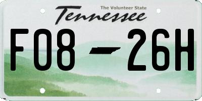 TN license plate F0826H