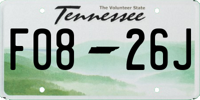 TN license plate F0826J