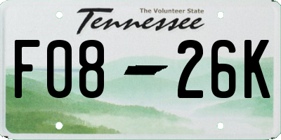 TN license plate F0826K