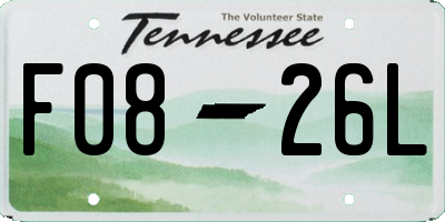 TN license plate F0826L