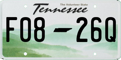 TN license plate F0826Q