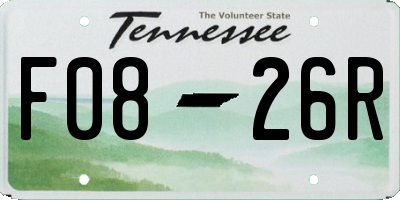 TN license plate F0826R