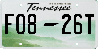 TN license plate F0826T
