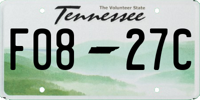 TN license plate F0827C