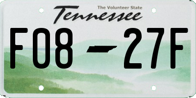 TN license plate F0827F
