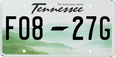 TN license plate F0827G