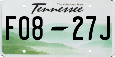 TN license plate F0827J