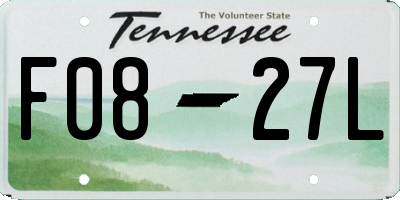 TN license plate F0827L