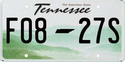 TN license plate F0827S