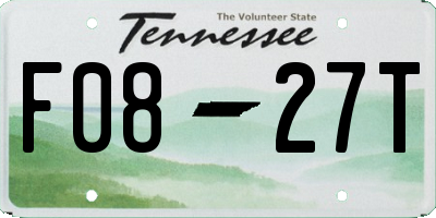 TN license plate F0827T