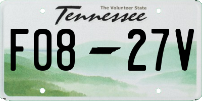 TN license plate F0827V