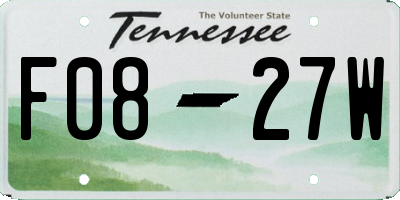 TN license plate F0827W