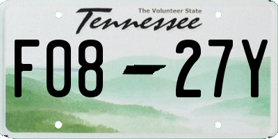 TN license plate F0827Y